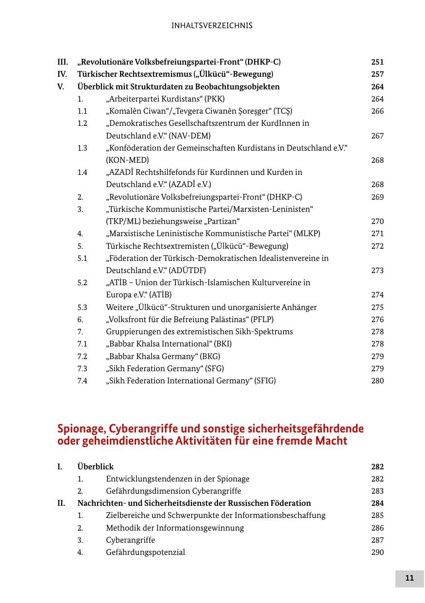 Seite 11 des Verfassungsschutzbericht 2019 Bund