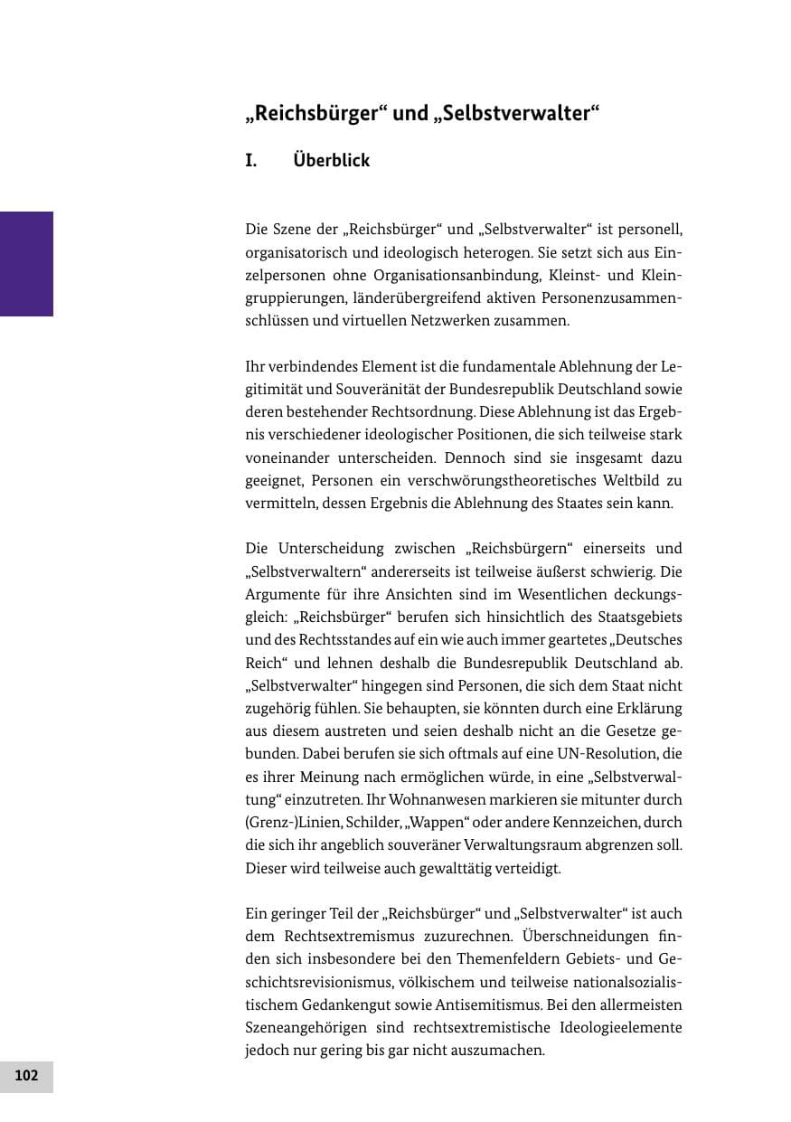 Seite 102 des Verfassungsschutzbericht 2019 Bund