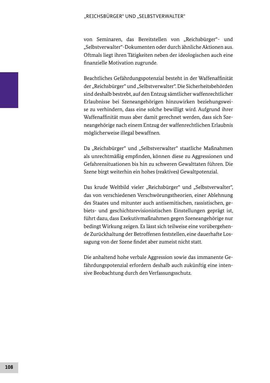 Seite 108 des Verfassungsschutzbericht 2019 Bund