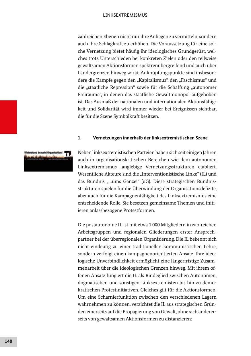 Seite 140 des Verfassungsschutzbericht 2019 Bund