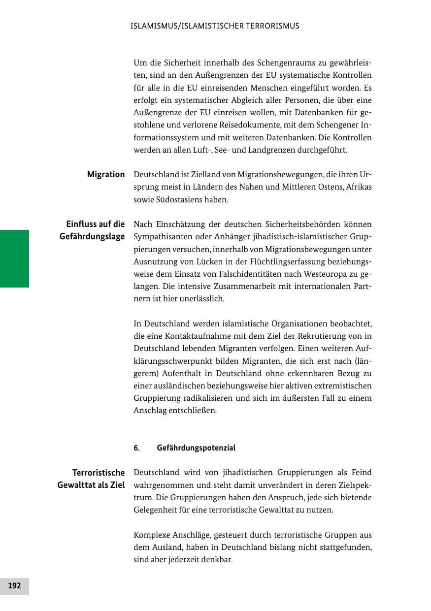 Seite 192 des Verfassungsschutzbericht 2019 Bund
