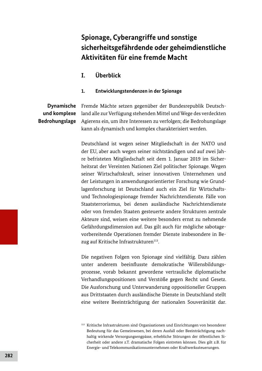 Seite 282 des Verfassungsschutzbericht 2019 Bund