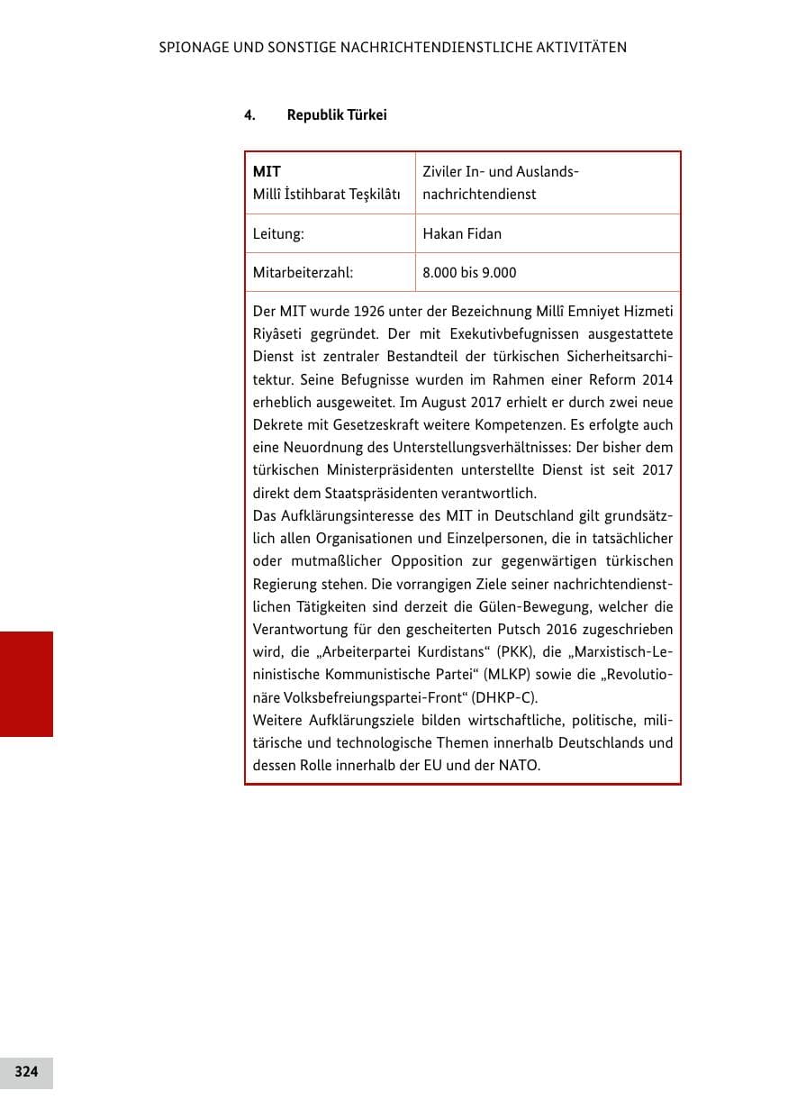 Seite 324 des Verfassungsschutzbericht 2019 Bund