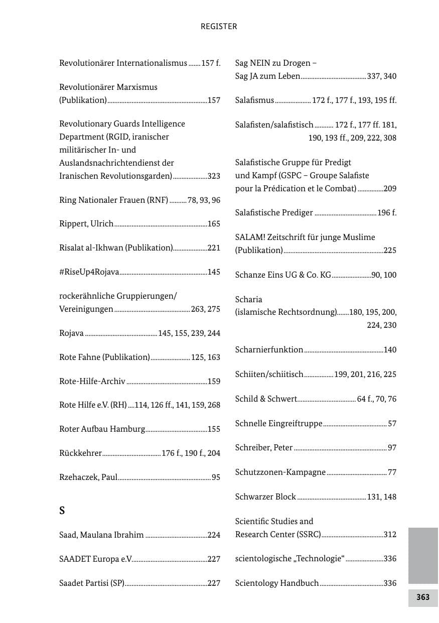 Seite 363 des Verfassungsschutzbericht 2019 Bund