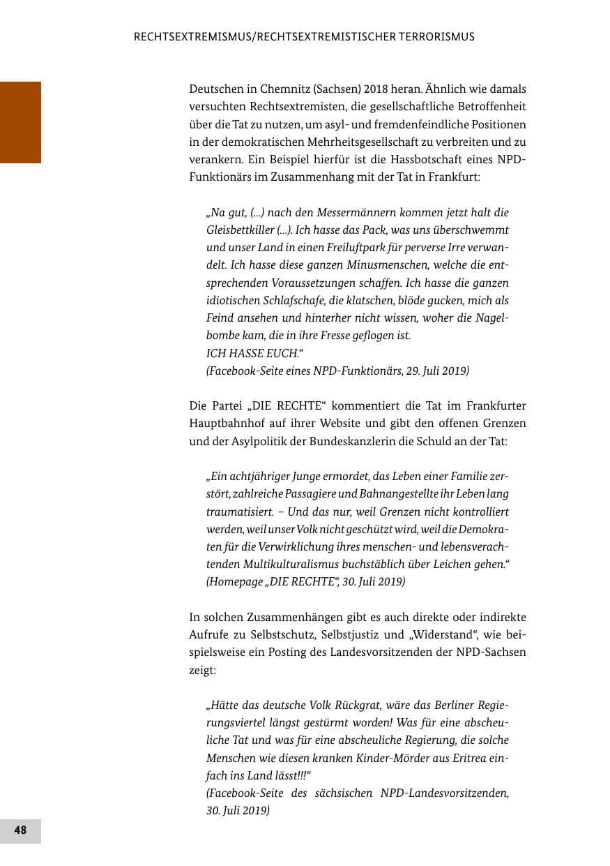 Seite 48 des Verfassungsschutzbericht 2019 Bund