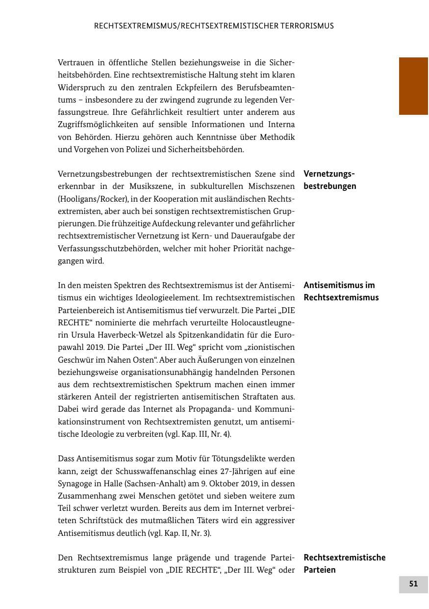 Seite 51 des Verfassungsschutzbericht 2019 Bund