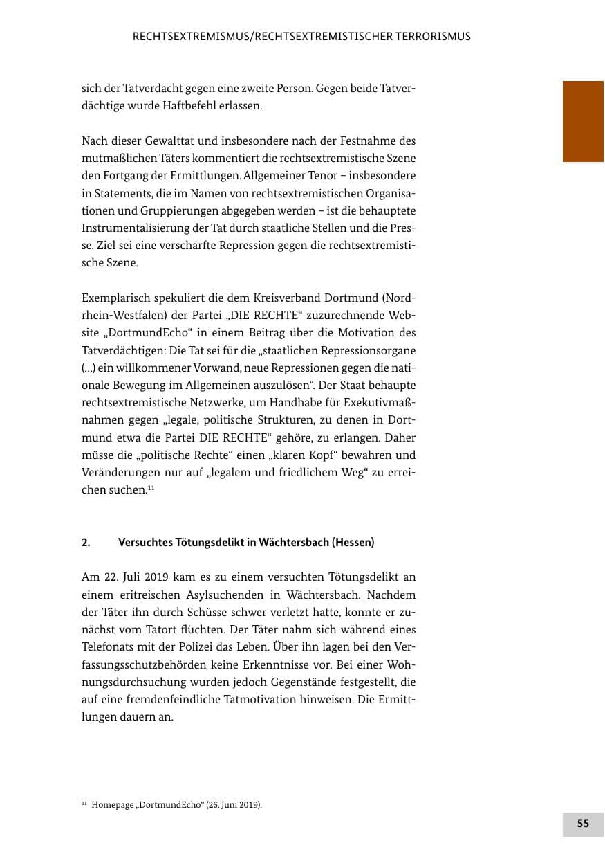 Seite 55 des Verfassungsschutzbericht 2019 Bund