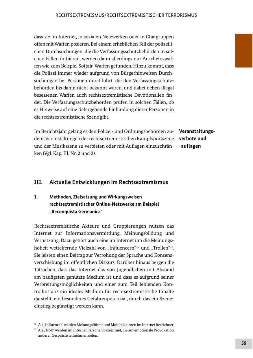 Seite 59 des Verfassungsschutzbericht 2019 Bund