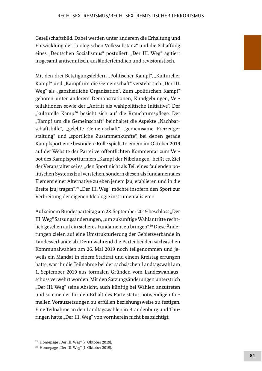 Seite 81 des Verfassungsschutzbericht 2019 Bund