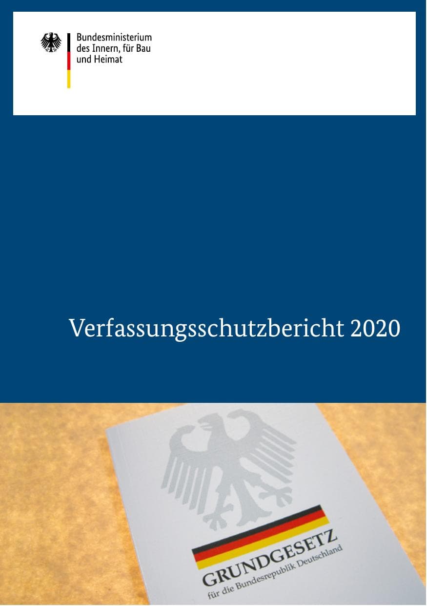 Seite 1 des Verfassungsschutzbericht 2020 Bund