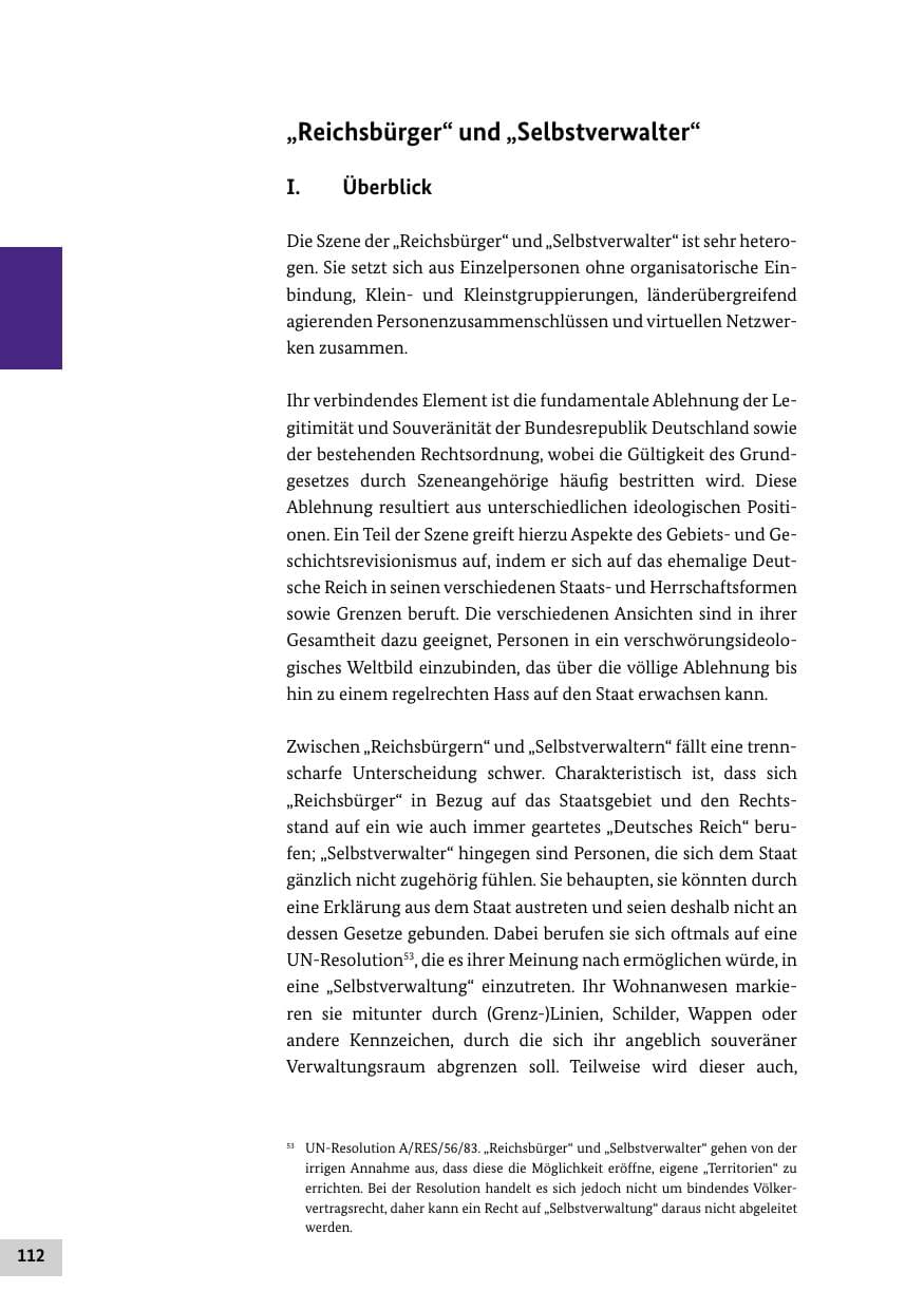 Seite 112 des Verfassungsschutzbericht 2020 Bund