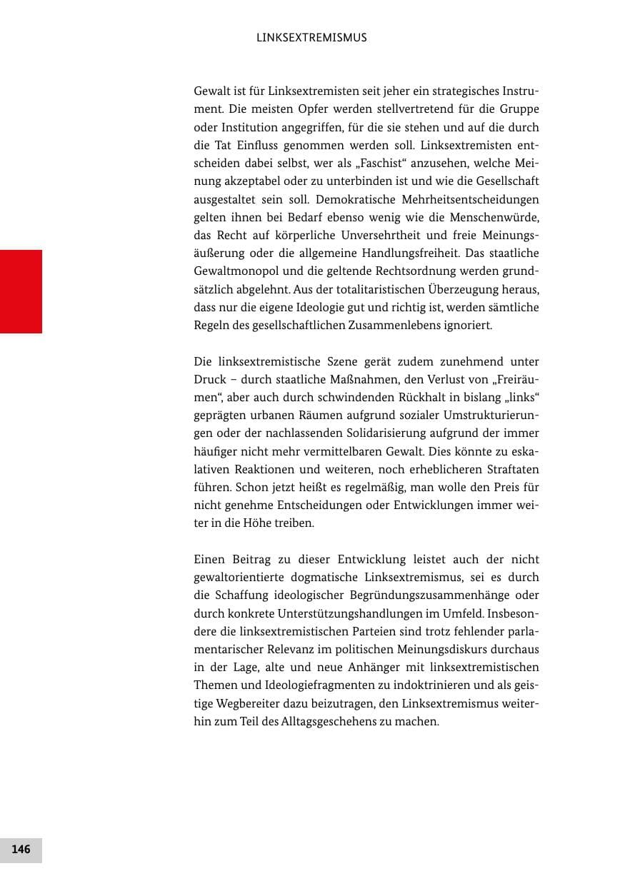 Seite 146 des Verfassungsschutzbericht 2020 Bund