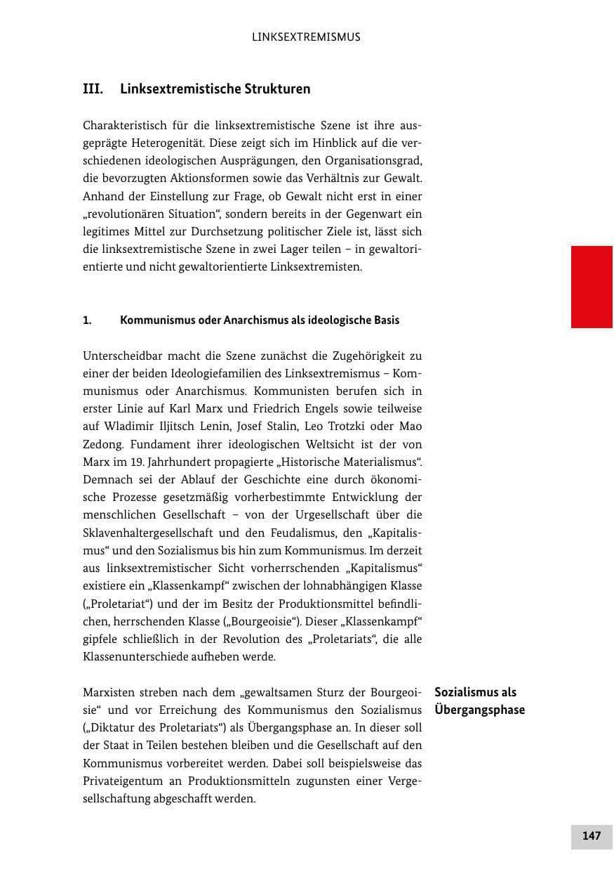 Seite 147 des Verfassungsschutzbericht 2020 Bund