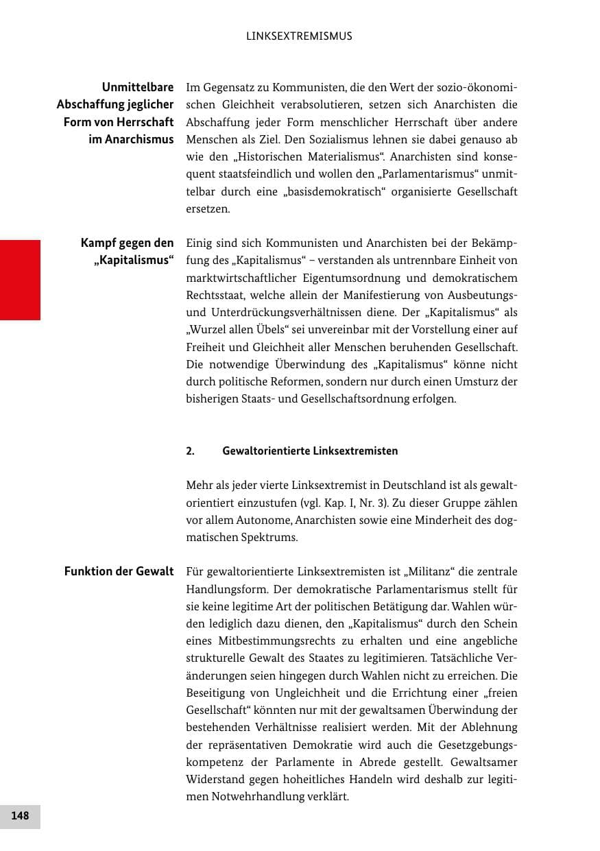 Seite 148 des Verfassungsschutzbericht 2020 Bund