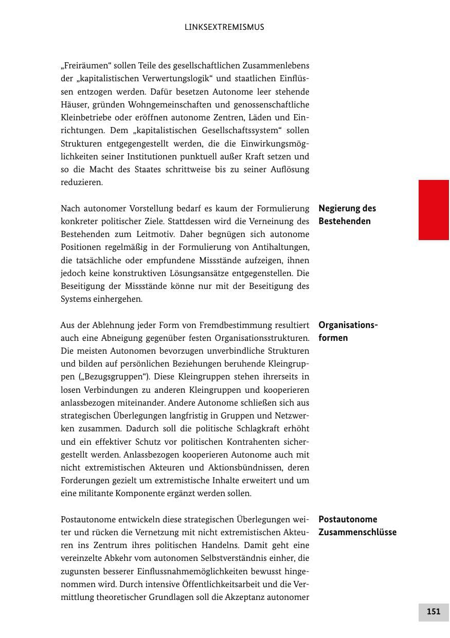 Seite 151 des Verfassungsschutzbericht 2020 Bund