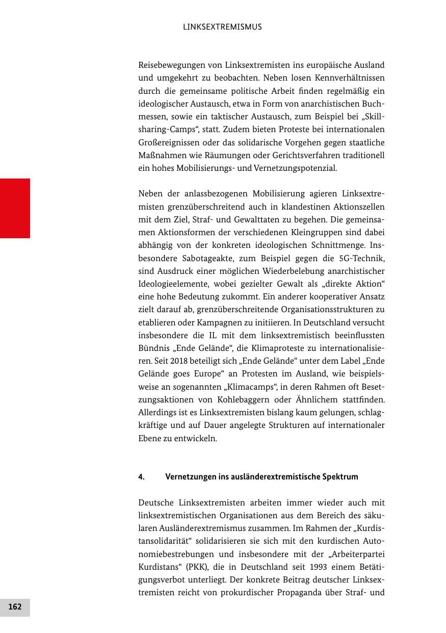 Seite 162 des Verfassungsschutzbericht 2020 Bund