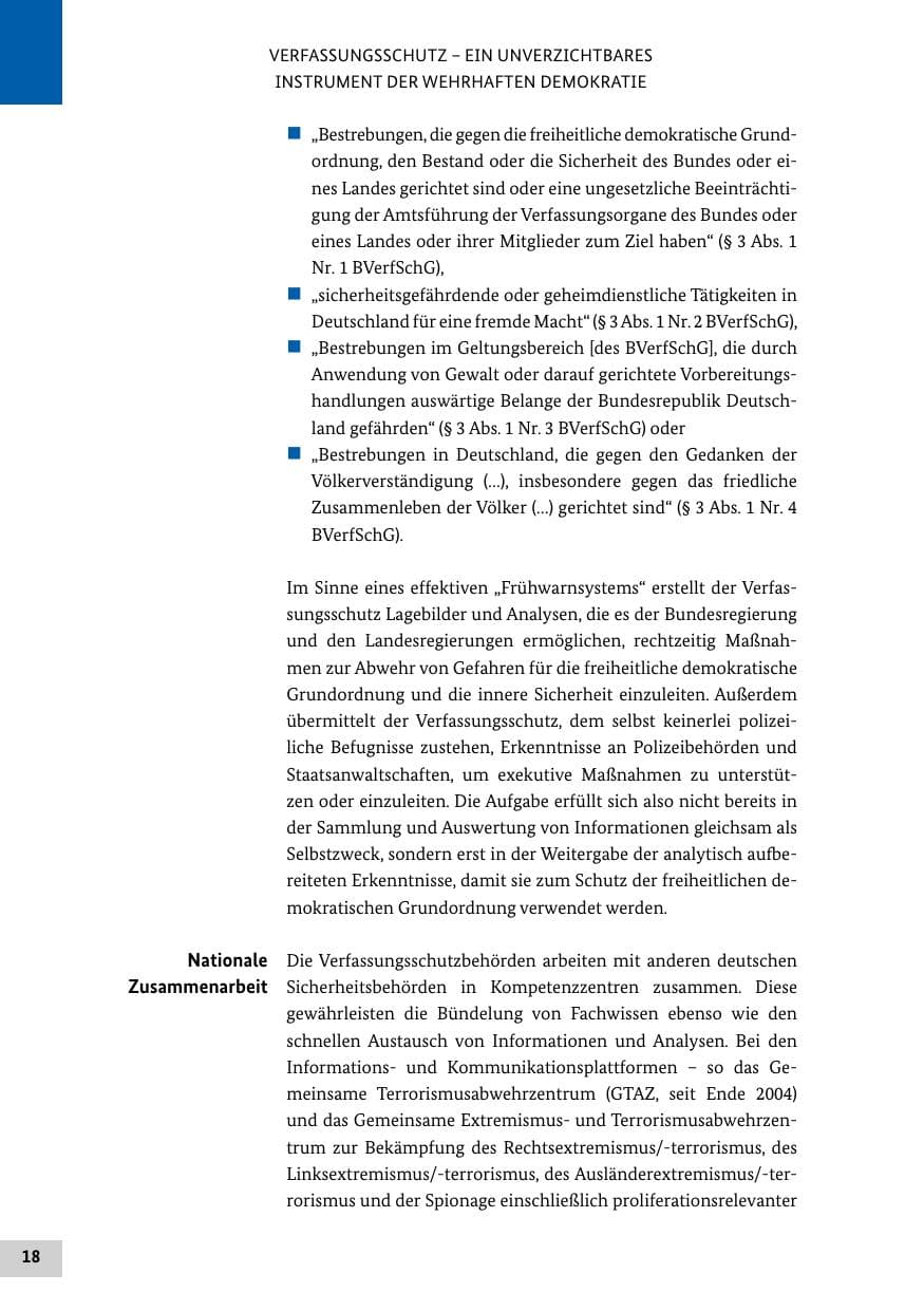Seite 18 des Verfassungsschutzbericht 2020 Bund