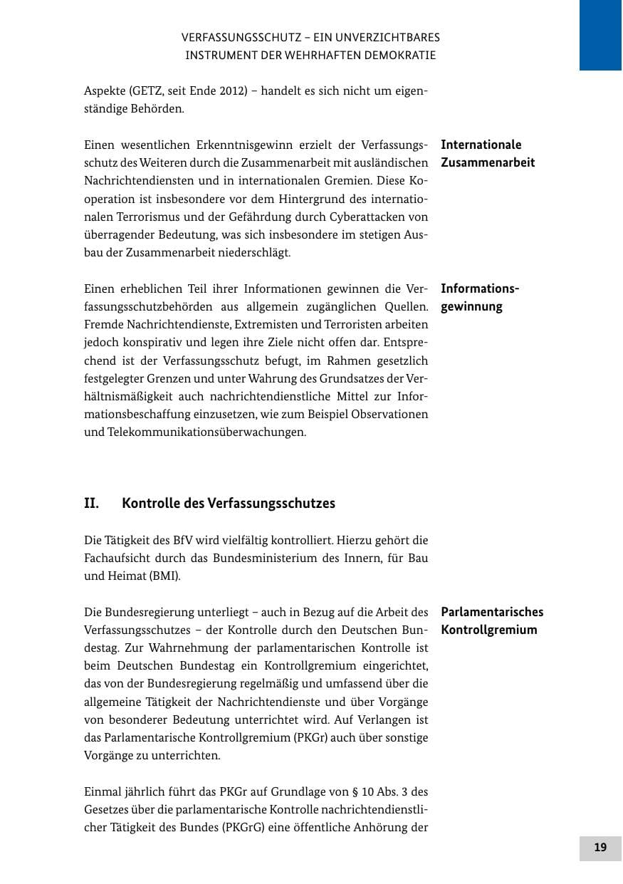 Seite 19 des Verfassungsschutzbericht 2020 Bund
