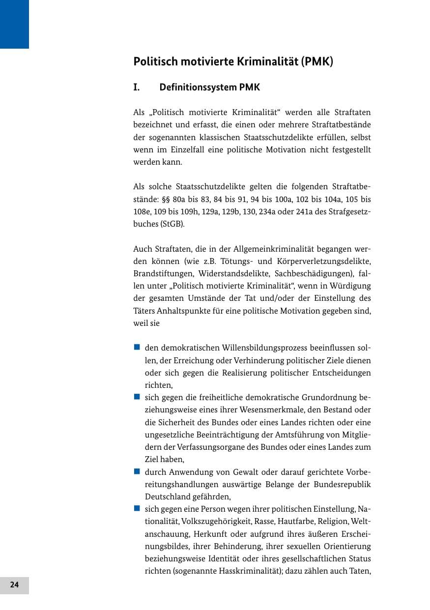 Seite 24 des Verfassungsschutzbericht 2020 Bund