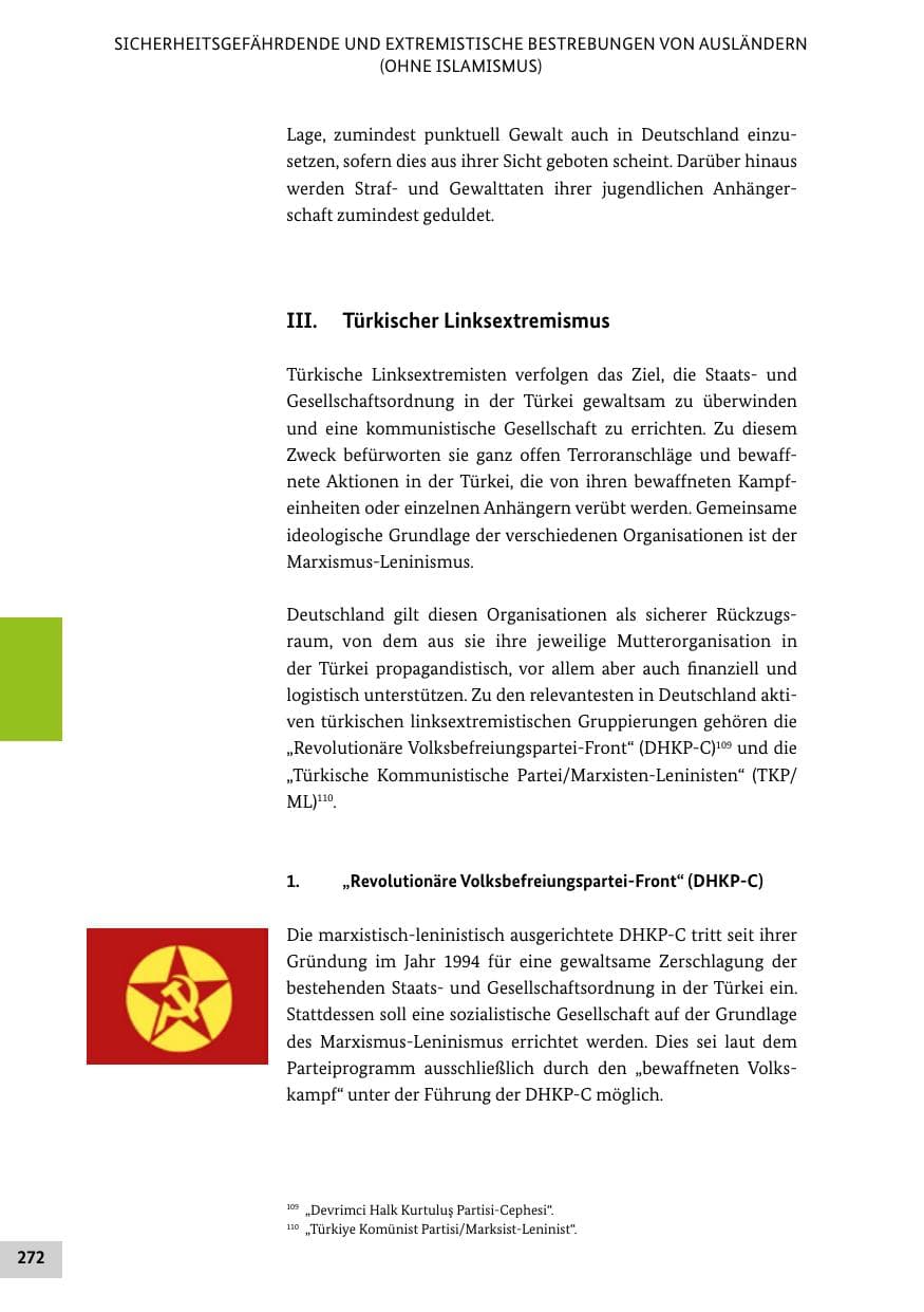 Seite 272 des Verfassungsschutzbericht 2020 Bund
