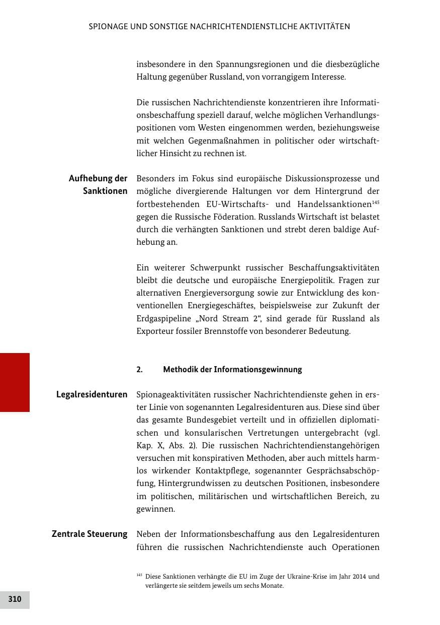 Seite 310 des Verfassungsschutzbericht 2020 Bund
