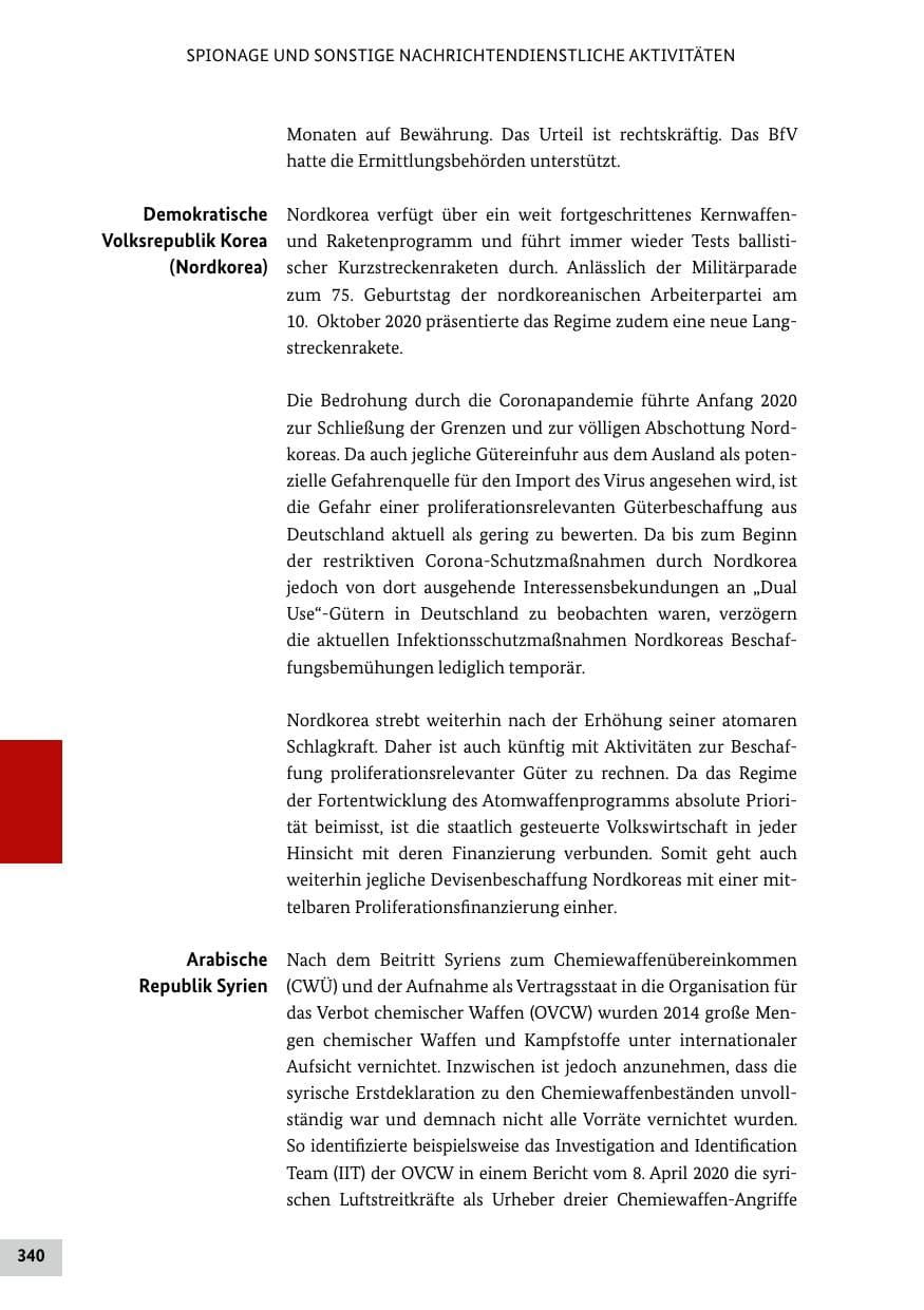 Seite 340 des Verfassungsschutzbericht 2020 Bund