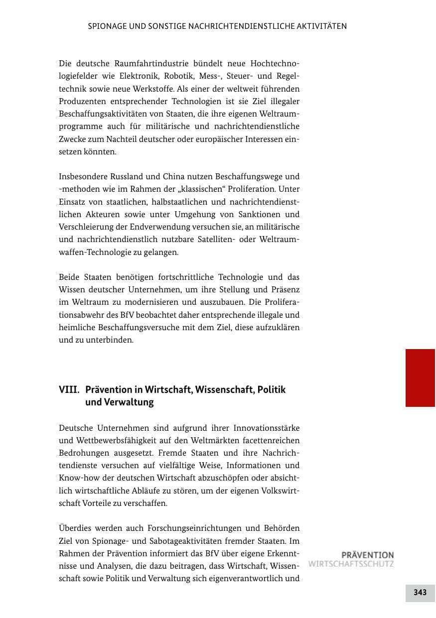 Seite 343 des Verfassungsschutzbericht 2020 Bund