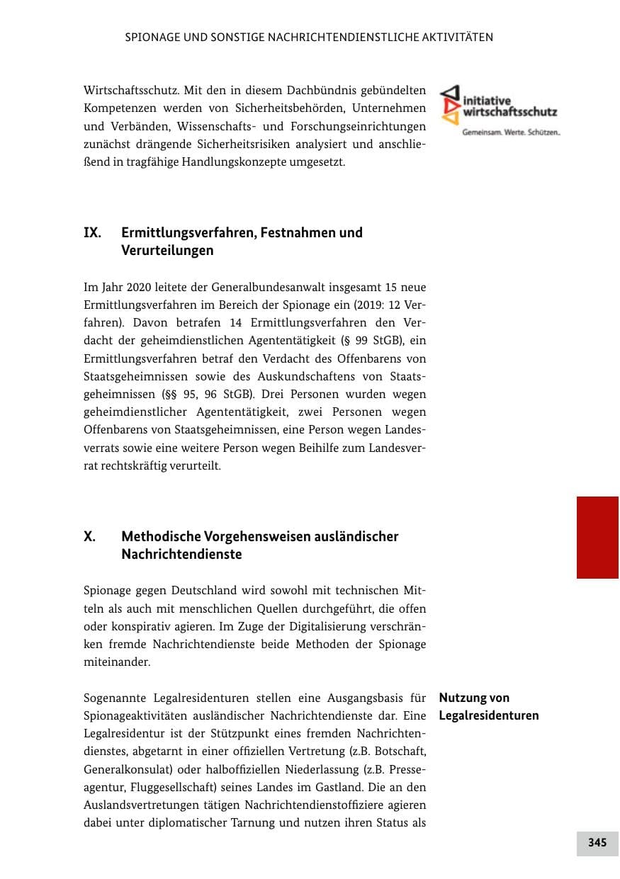 Seite 345 des Verfassungsschutzbericht 2020 Bund