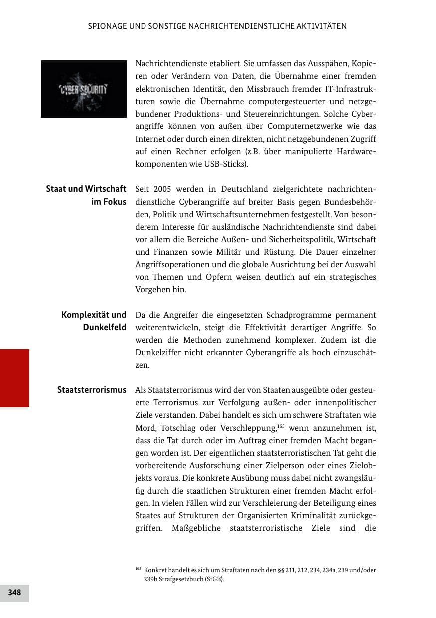 Seite 348 des Verfassungsschutzbericht 2020 Bund