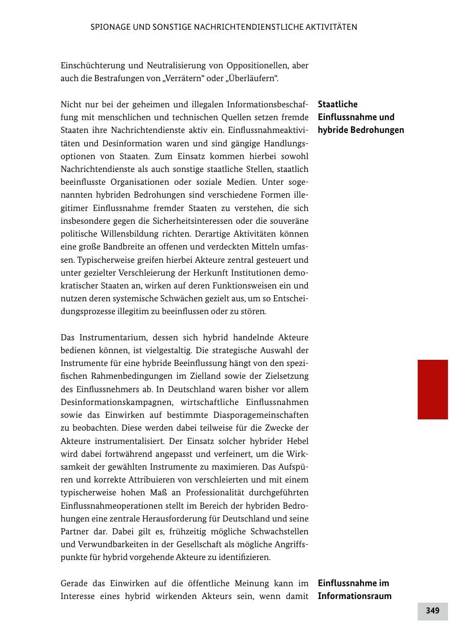 Seite 349 des Verfassungsschutzbericht 2020 Bund