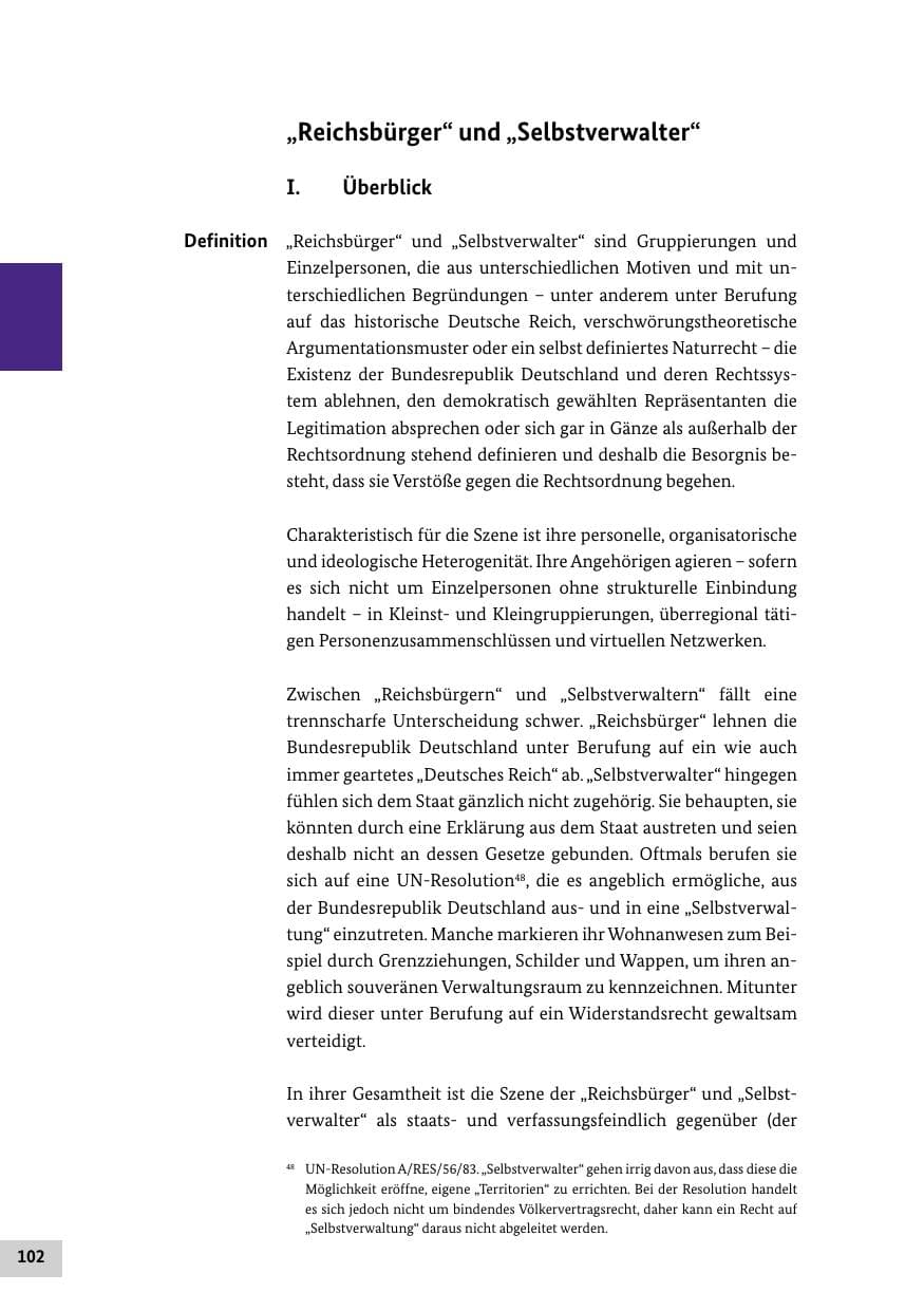 Seite 102 des Verfassungsschutzbericht 2021 Bund
