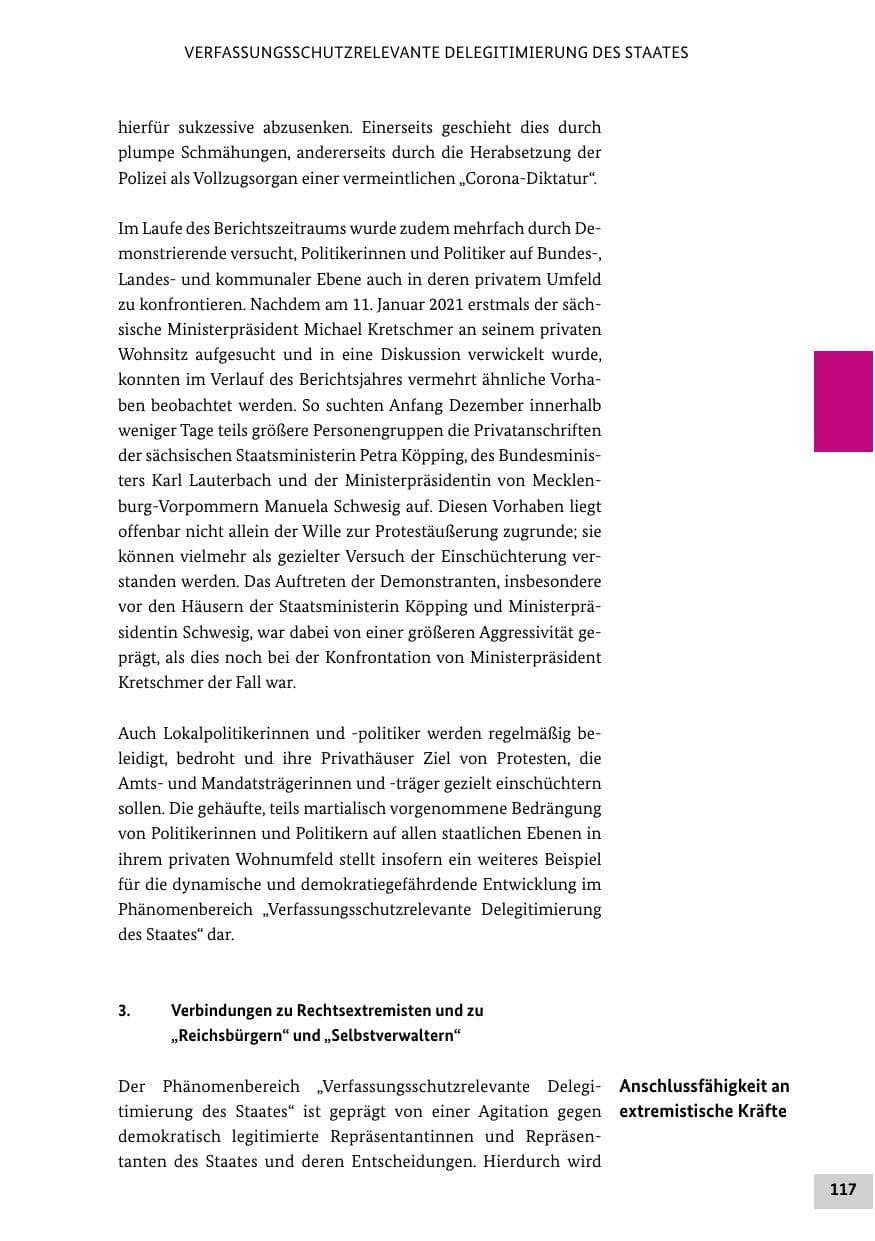 Seite 117 des Verfassungsschutzbericht 2021 Bund