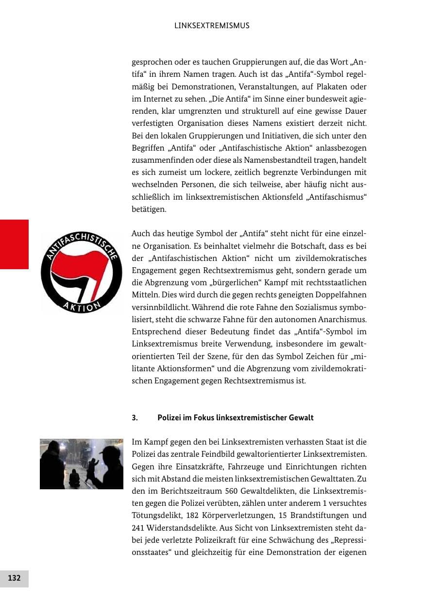 Seite 132 des Verfassungsschutzbericht 2021 Bund
