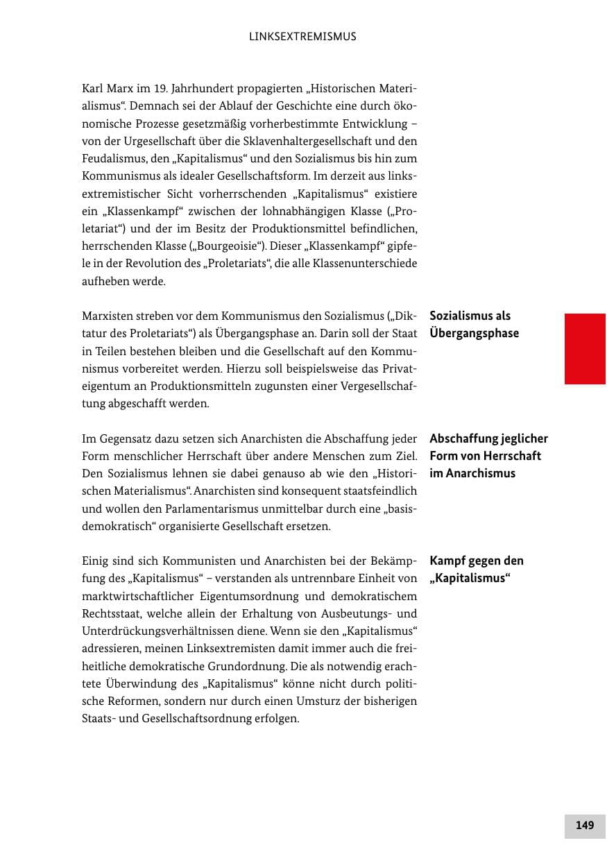 Seite 149 des Verfassungsschutzbericht 2021 Bund