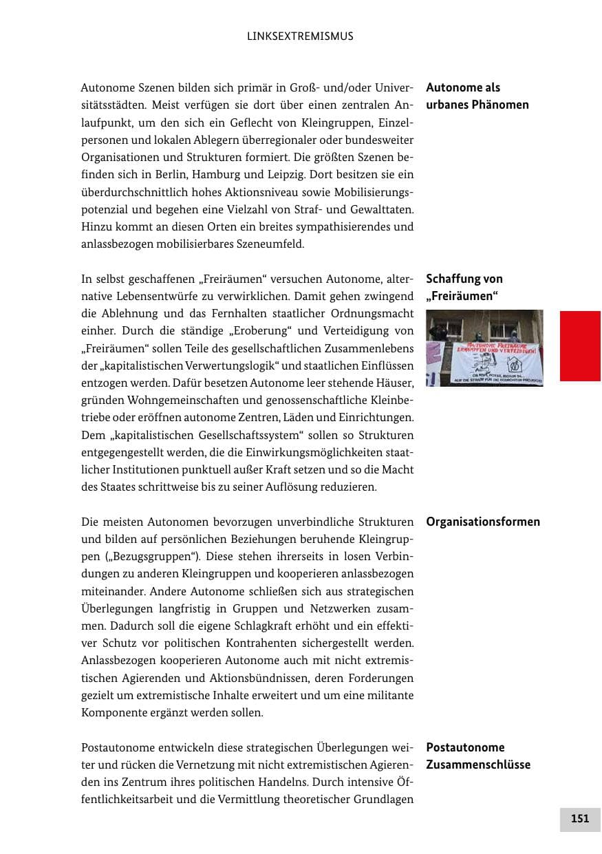 Seite 151 des Verfassungsschutzbericht 2021 Bund