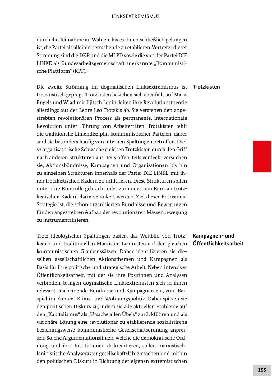 Seite 155 des Verfassungsschutzbericht 2021 Bund
