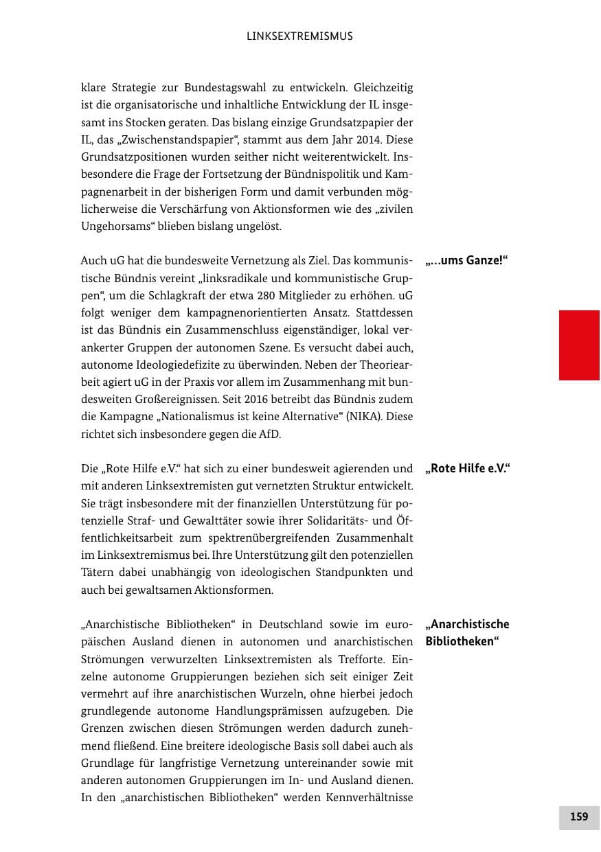 Seite 159 des Verfassungsschutzbericht 2021 Bund