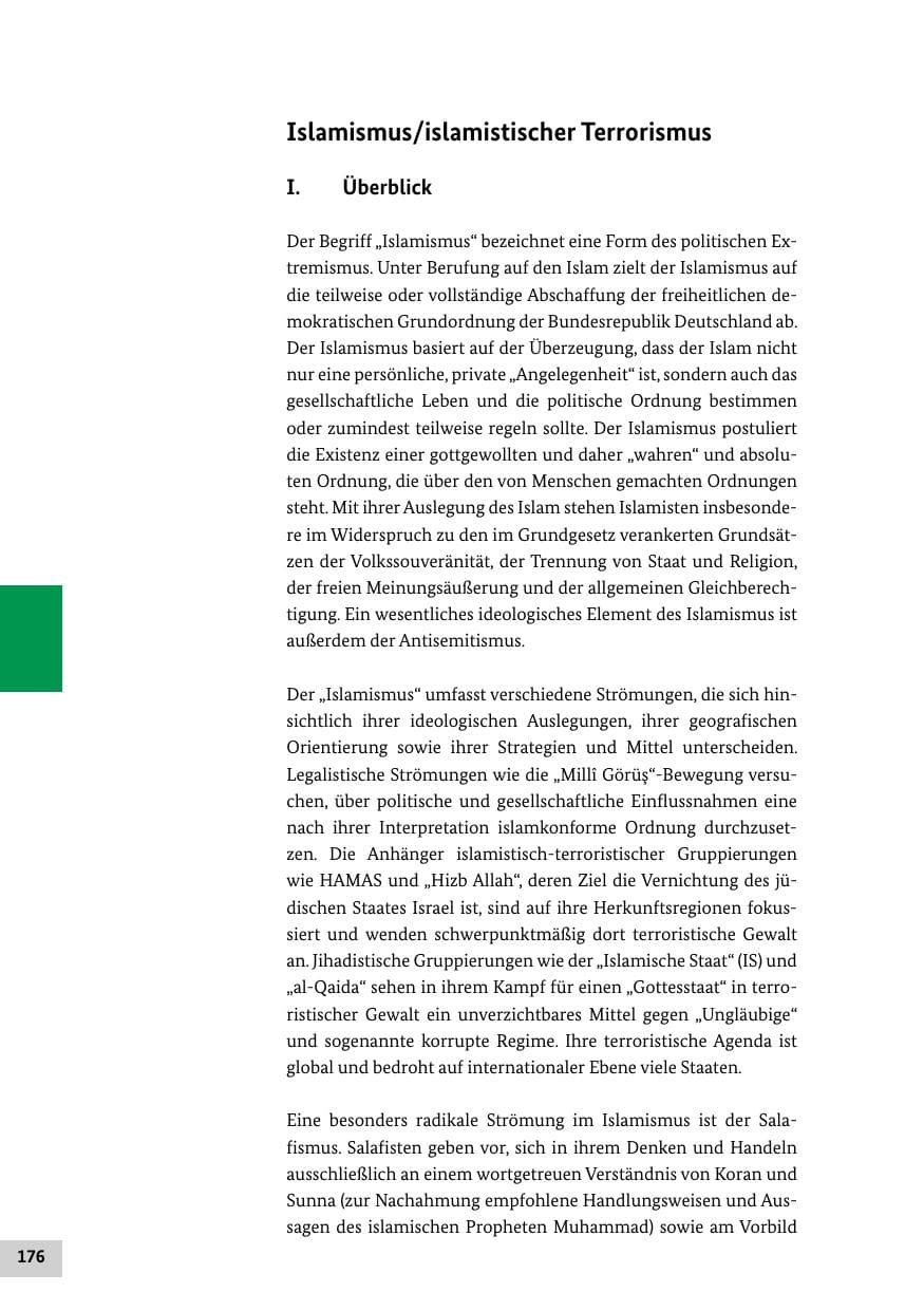 Seite 176 des Verfassungsschutzbericht 2021 Bund