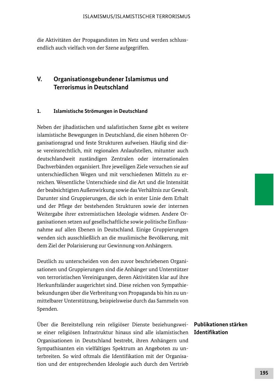 Seite 195 des Verfassungsschutzbericht 2021 Bund