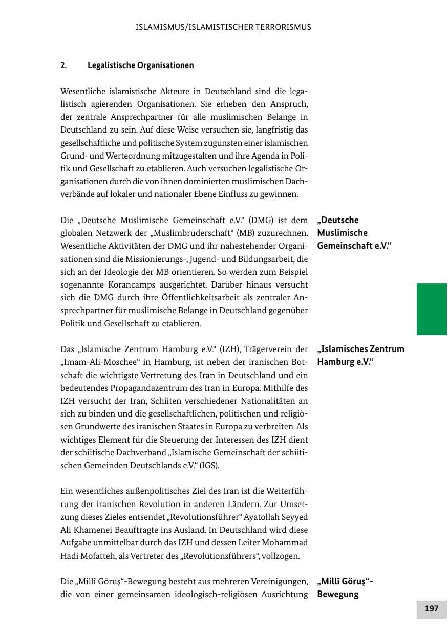 Seite 197 des Verfassungsschutzbericht 2021 Bund