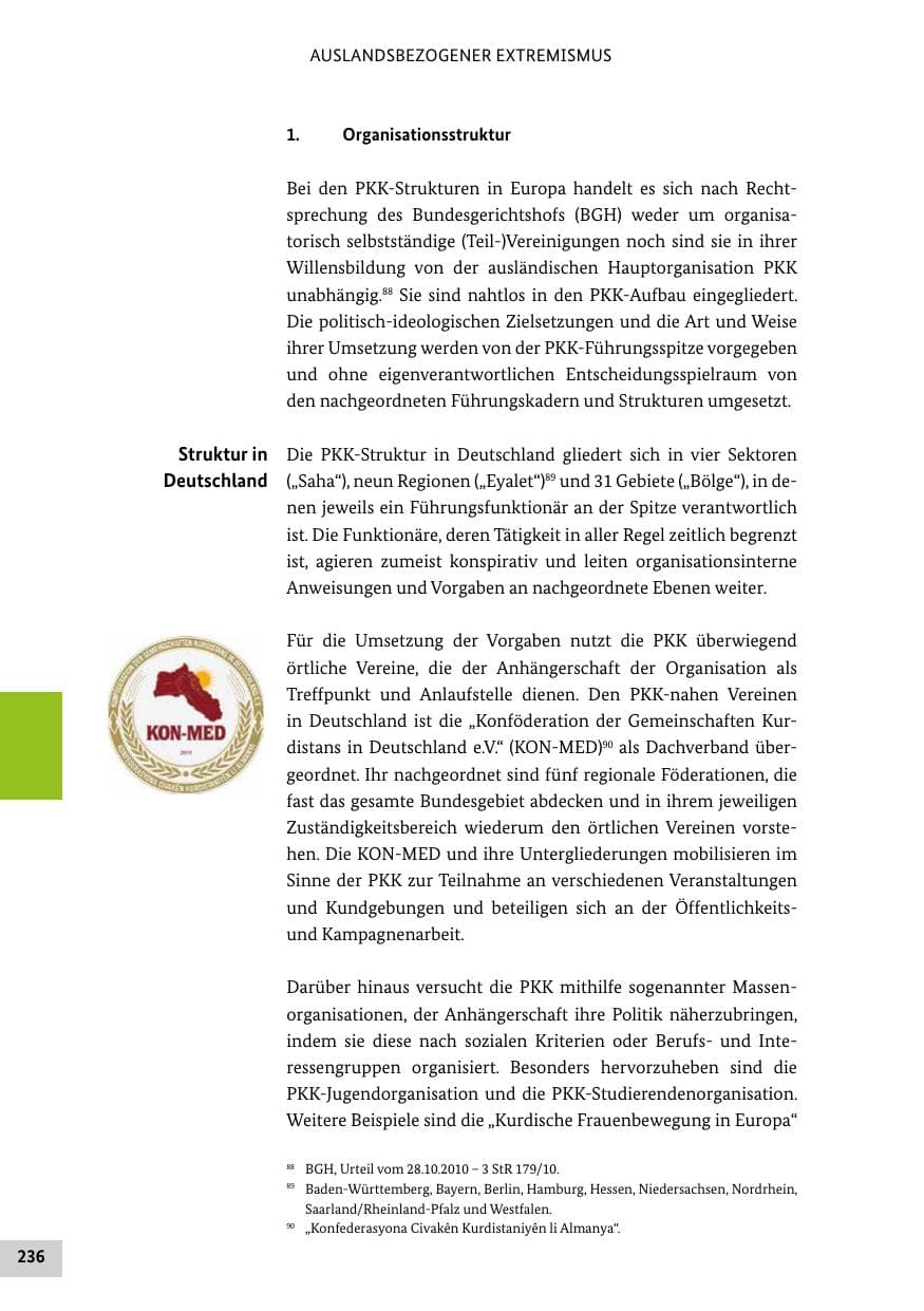 Seite 236 des Verfassungsschutzbericht 2021 Bund
