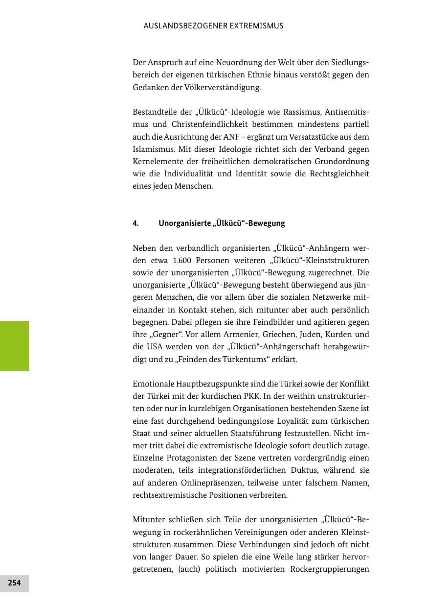 Seite 254 des Verfassungsschutzbericht 2021 Bund
