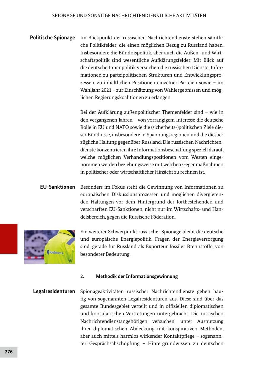 Seite 276 des Verfassungsschutzbericht 2021 Bund