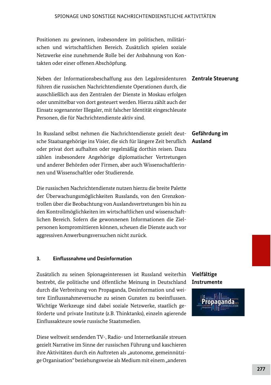 Seite 277 des Verfassungsschutzbericht 2021 Bund