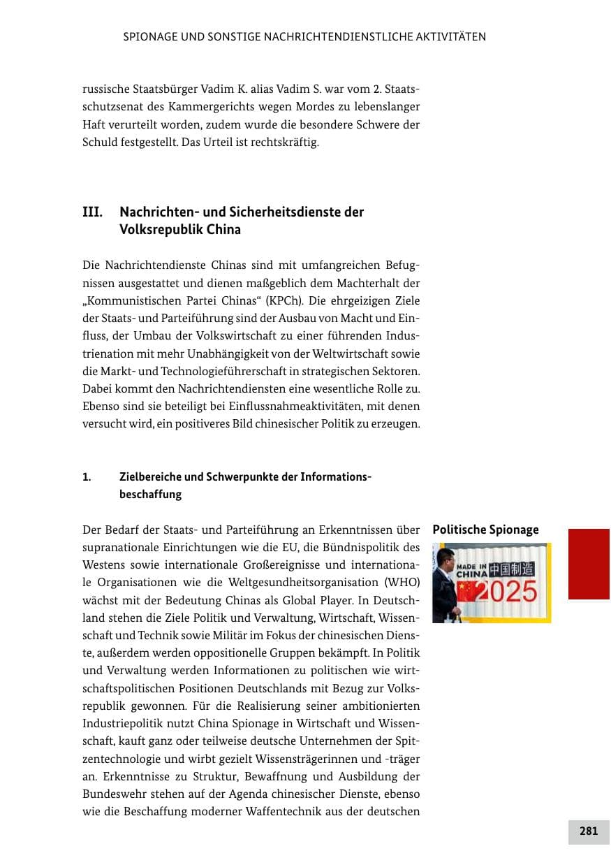 Seite 281 des Verfassungsschutzbericht 2021 Bund