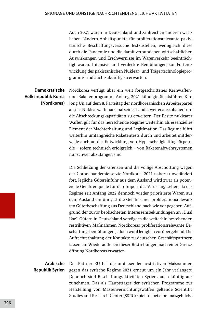 Seite 296 des Verfassungsschutzbericht 2021 Bund
