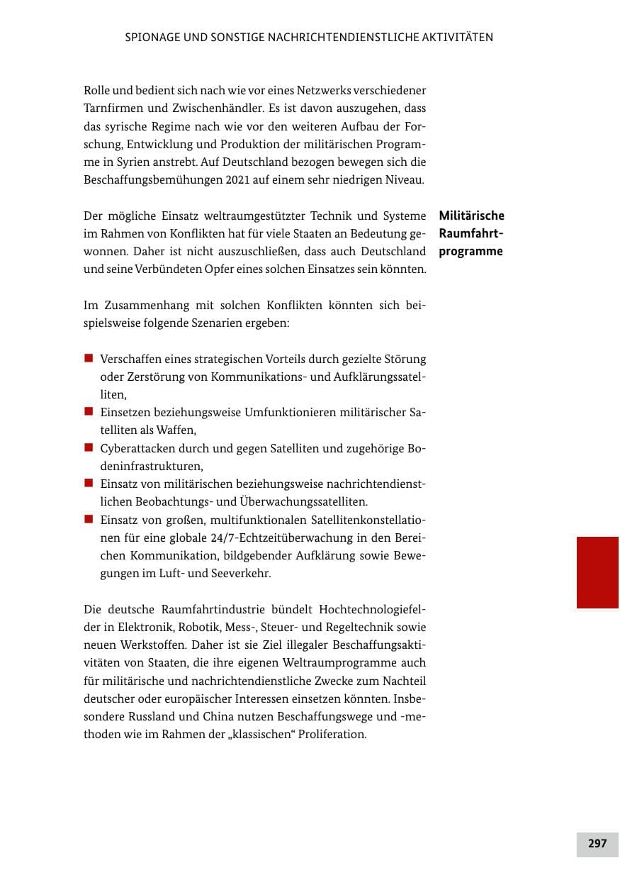 Seite 297 des Verfassungsschutzbericht 2021 Bund