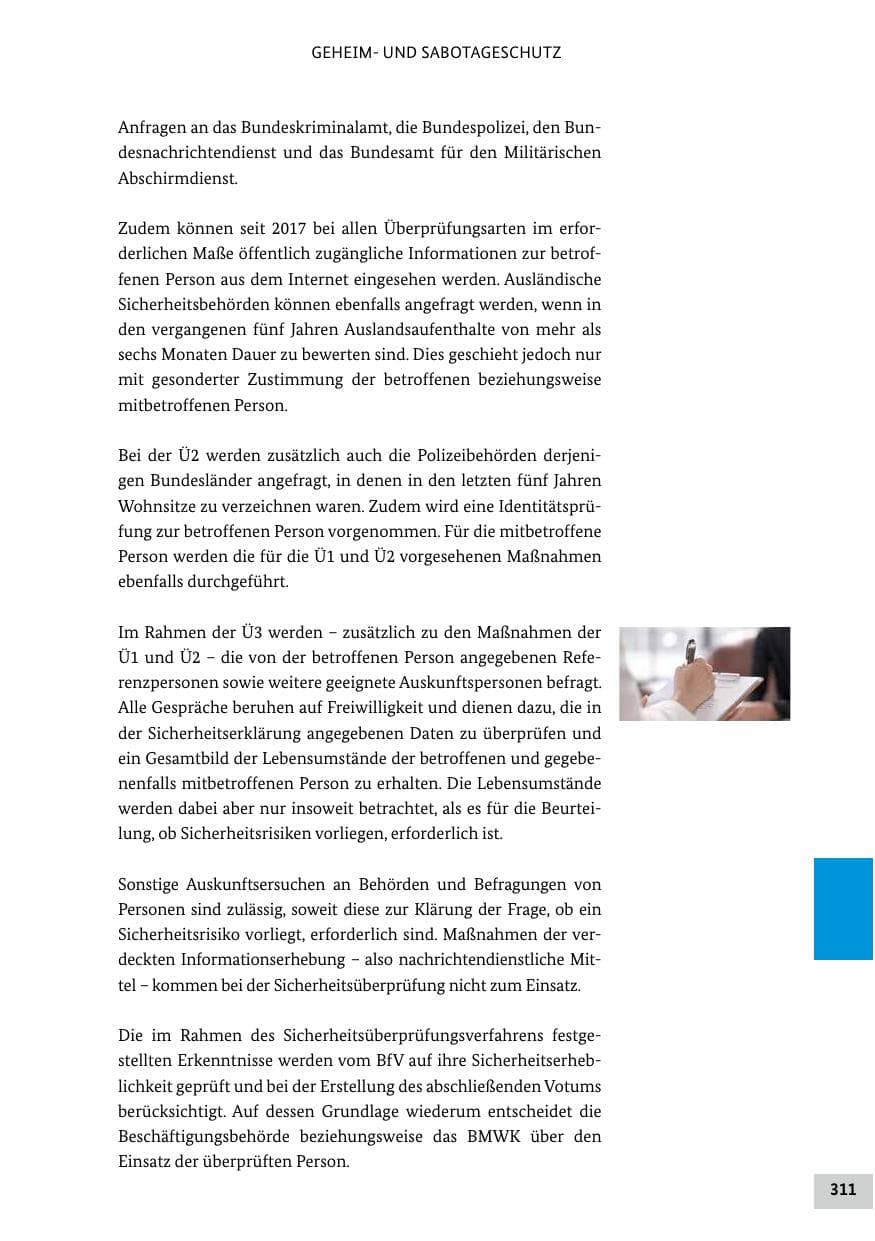 Seite 311 des Verfassungsschutzbericht 2021 Bund