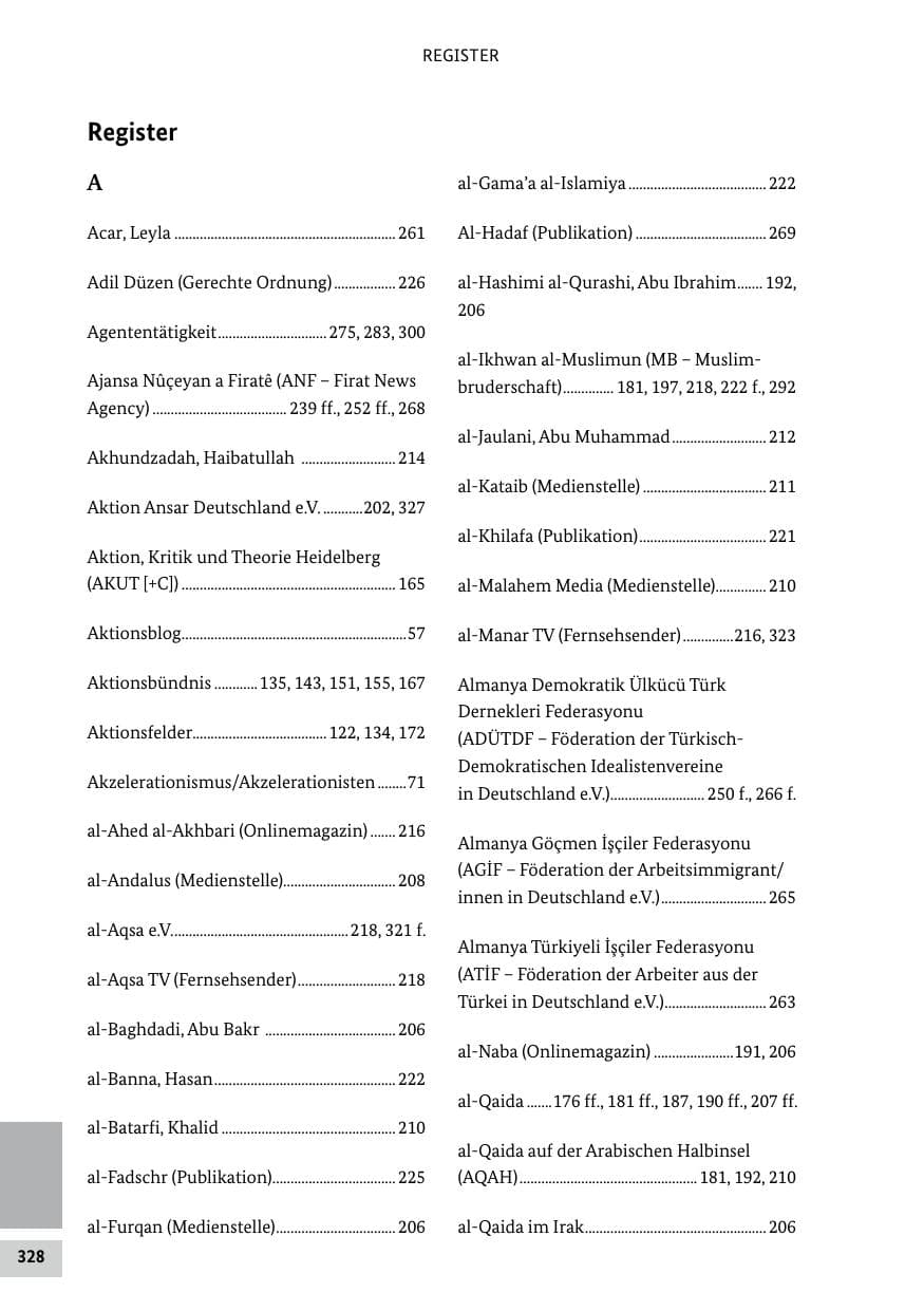 Seite 328 des Verfassungsschutzbericht 2021 Bund