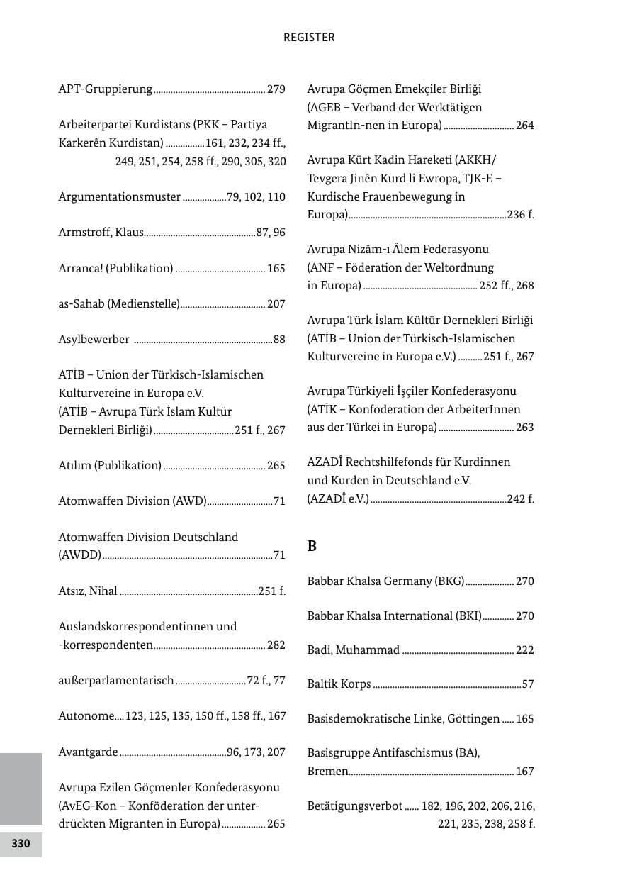 Seite 330 des Verfassungsschutzbericht 2021 Bund